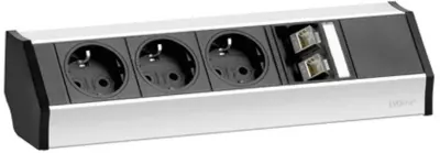 EVOLINER V-DOCK DATA SMALL 3 VTIČNICE - za kuhinjo 2 RJ45 zamrežni priključek 93600023 Schulte Elektrotechnik