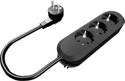 Razdelilna letev brez stikala 3-delna črna\, varnostni kontakt Bachmann Electric 387170