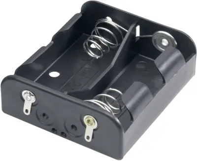Goobay 45834 nosilec baterij 2x Baby (C) spajkalni priklop (D x Š x V) 62 x 56 x 23mm Držalo za baterije L za 2 Baby bateriji (D x Š x V) 62 x 56 x 23