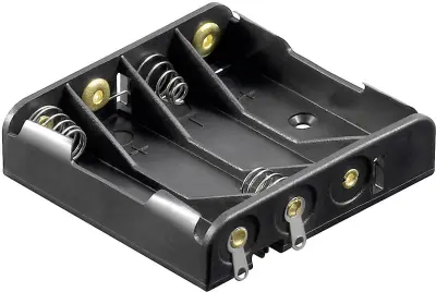 Goobay 12468 nosilec baterij 4x Micro (AAA) spajkalni priklop (D x Š x V) 52 x 49 x 13mm Držalo za baterije L za 4 Micro baterije (D x Š x V) 52 x 49