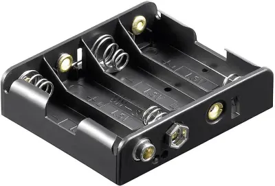 Goobay 81466 nosilec baterij 4x Mignon (AA) hitrosklopni priključek (D x Š x V) 61.7 x 56.6 x 15.5mm Držalo za baterije D za 4 Mignon baterije (D x Š