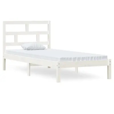 vidaXL Posteljni okvir bel iz borovine 90x200 cm
