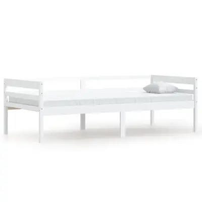 vidaXL Posteljni okvir bel iz trdne borovine 90x200 cm