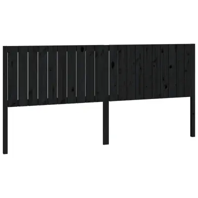 vidaXL Posteljno vzglavje črno 205,5x4x100 cm trdna borovina