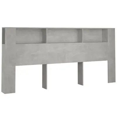 vidaXL Vzglavna omarica betonsko siva 220x18,5x104,5 cm