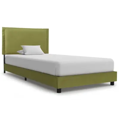 vidaXL Posteljni okvir zeleno blago 90x200 cm