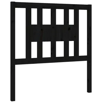 vidaXL Posteljno vzglavje črno 96x4x100 cm trdna borovina