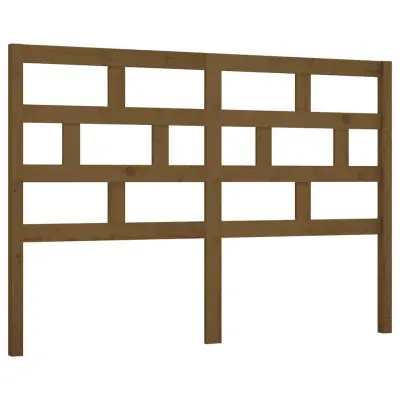 vidaXL Posteljno vzglavje medeno rjavo 146x4x100 cm trdna borovina