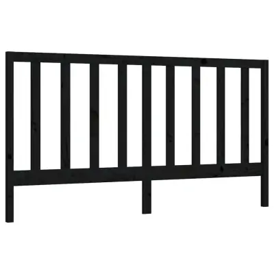 vidaXL Posteljno vzglavje črno 206x4x100 cm trdna borovina