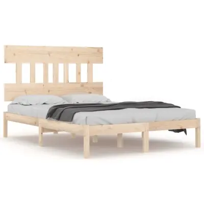 vidaXL Posteljni okvir iz trdnega lesa 120x190 cm