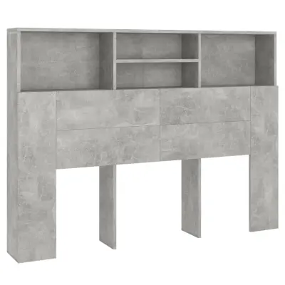 vidaXL Vzglavna omarica betonsko siva 140x19x103,5 cm