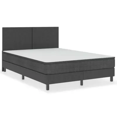 vidaXL Boxspring postelja temno sivo blago 160x200 cm