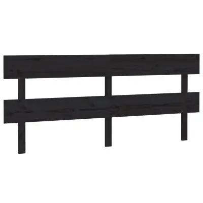vidaXL Posteljno vzglavje črno 184x3x81 cm trdna borovina