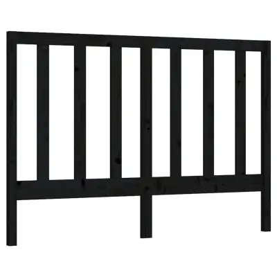 vidaXL Posteljno vzglavje črno 146x4x100 cm trdna borovina