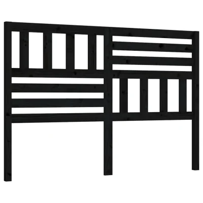 vidaXL Posteljno vzglavje črno 146x4x100 cm trdna borovina