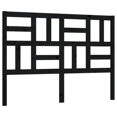 vidaXL Posteljno vzglavje črno 126x4x104 cm trdna borovina