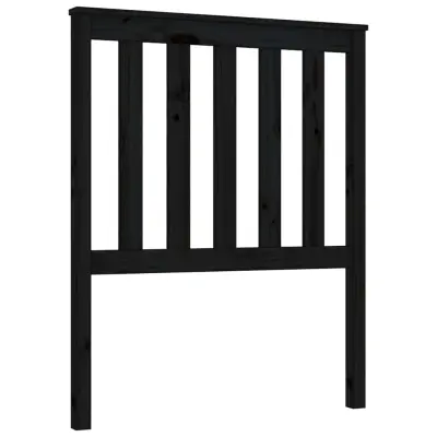 vidaXL Posteljno vzglavje črno 81x6x101 cm trdna borovina