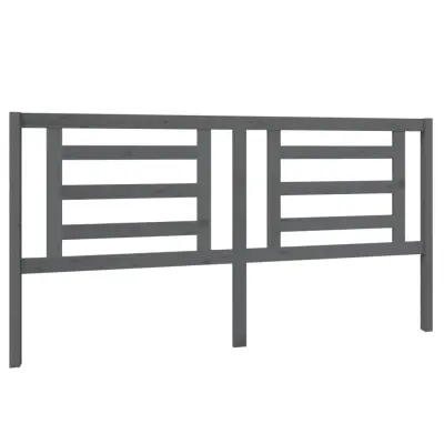 vidaXL Posteljno vzglavje sivo 186x4x100 cm trdna borovina
