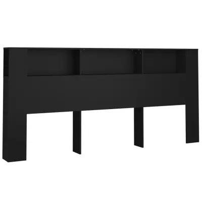 vidaXL Vzglavna omarica črna 220x18,5x104,5 cm
