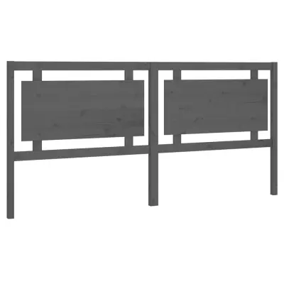 vidaXL Posteljno vzglavje sivo 205,5x4x100 cm trdna borovina