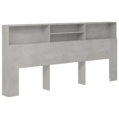 vidaXL Vzglavna omarica betonsko siva 220x19x103,5 cm