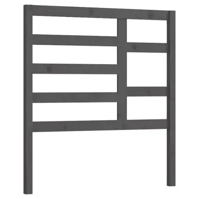 vidaXL Posteljno vzglavje sivo 81x4x104 cm trdna borovina