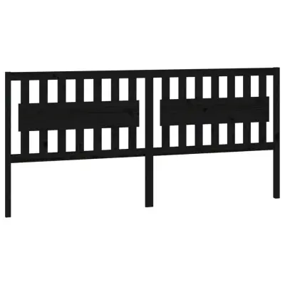 vidaXL Posteljno vzglavje črno 205,5x4x100 cm trdna borovina