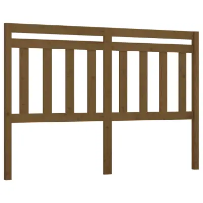 vidaXL Posteljno vzglavje medeno rjavo 146x4x100 cm trdna borovina