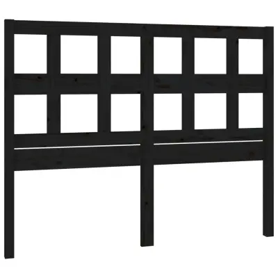 vidaXL Posteljno vzglavje črno 145,5x4x100 cm trdna borovina