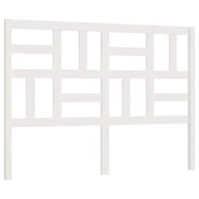 vidaXL Posteljno vzglavje belo 126x4x104 cm trdna borovina