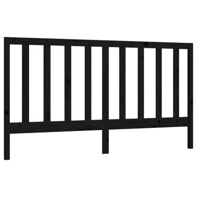 vidaXL Posteljno vzglavje črno 186x4x100 cm trdna borovina