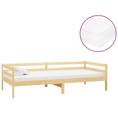 vidaXL Dnevna postelja z vzmetnico 90x200 cm trdna borovina