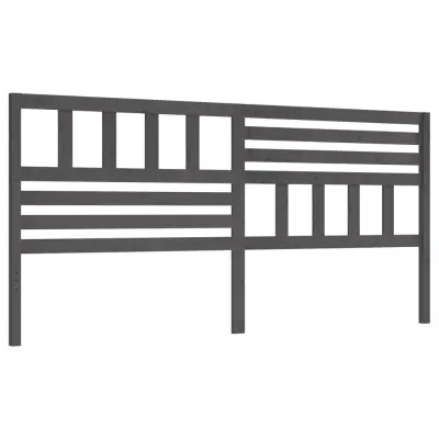 vidaXL Posteljno vzglavje sivo 206x4x100 cm trdna borovina