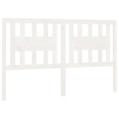 vidaXL Posteljno vzglavje belo 126x4x100 cm trdna borovina