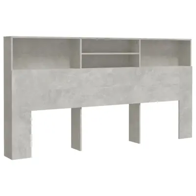 vidaXL Vzglavna omarica betonsko siva 200x19x103,5 cm