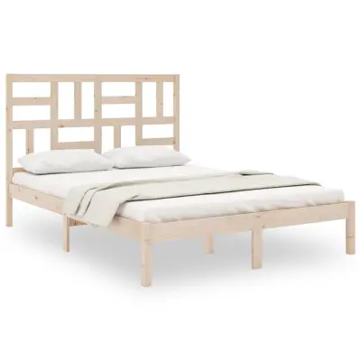 vidaXL Posteljni okvir iz trdnega lesa 140x200 cm