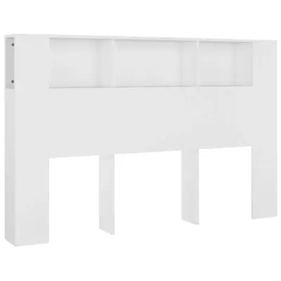 vidaXL Vzglavna omarica bela 160x18,5x104,5 cm