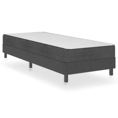 vidaXL Boxspring postelja temno sive barve iz blaga 90x200 cm