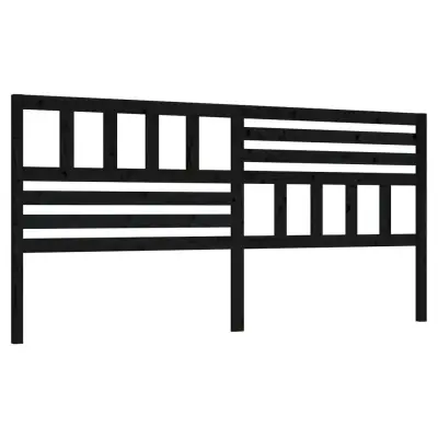 vidaXL Posteljno vzglavje črno 206x4x100 cm trdna borovina
