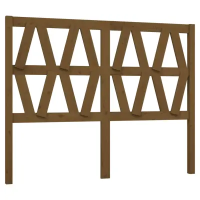 vidaXL Posteljno vzglavje medeno rjavo 126x4x100 cm trdna borovina