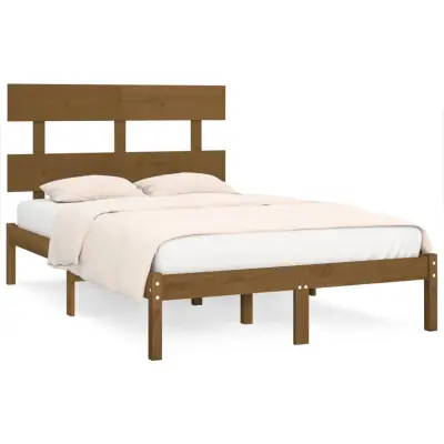 vidaXL Posteljni okvir medeno rjav iz trdnega lesa 200x200 cm