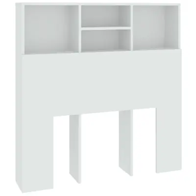 vidaXL Vzglavna omarica bela 100x19x103,5 cm