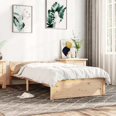 vidaXL Posteljni okvir iz trdnega lesa 90x200 cm
