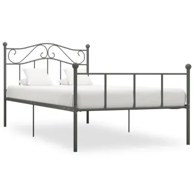 vidaXL Posteljni okvir siv kovinski 100x200 cm