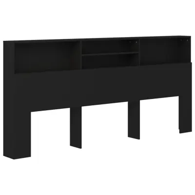 vidaXL Vzglavna omarica črna 220x19x103,5 cm