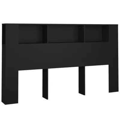 vidaXL Vzglavna omarica črna 180x18,5x104,5 cm