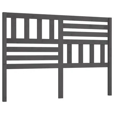 vidaXL Posteljno vzglavje sivo 156x4x100 cm trdna borovina