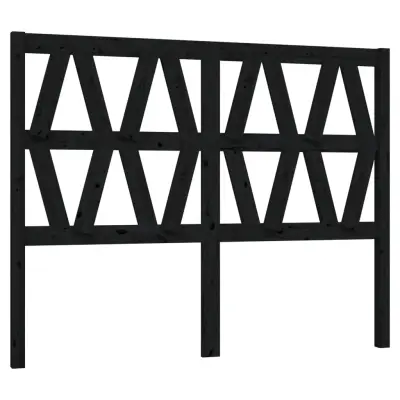 vidaXL Posteljno vzglavje črno 126x4x100 cm trdna borovina