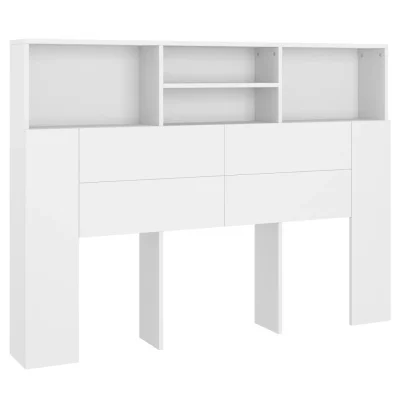 vidaXL Vzglavna omarica bela 140x19x103,5 cm