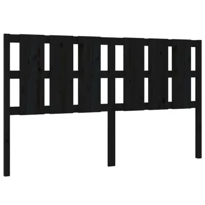 vidaXL Posteljno vzglavje črno 165,5x4x100 cm trdna borovina